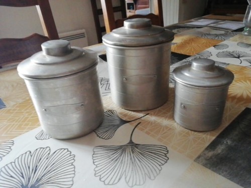 Ancien pots épices alu - pots,